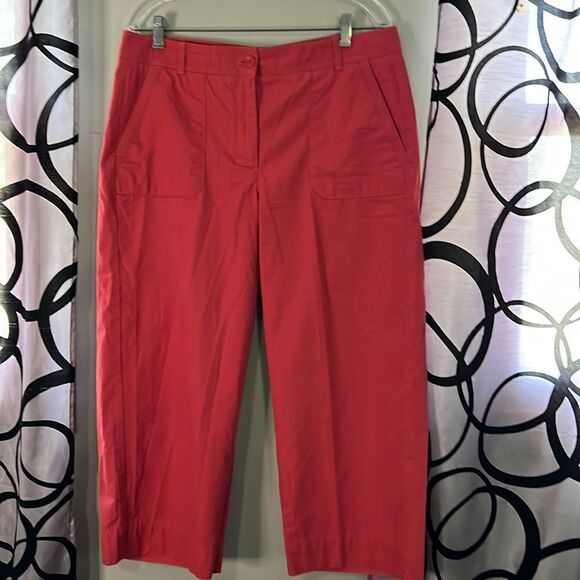 Talbots Heritage Pink Straight Leg Cropped Pants Size 12 - Picture 1 of 10